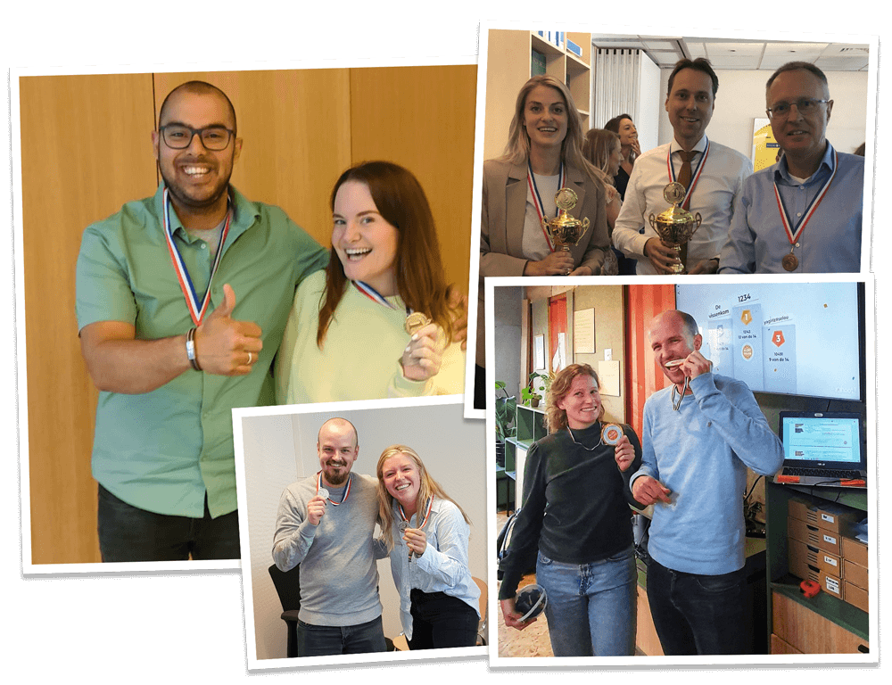 Teams celebrating after one of Zach Soijo's pubquiz adoption workshops